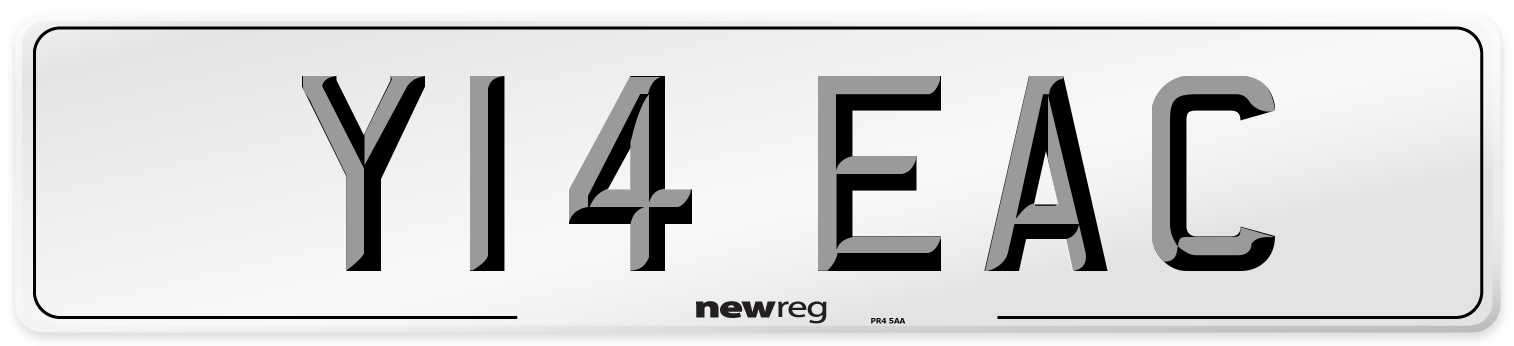 Y14 EAC Number Plate from New Reg
